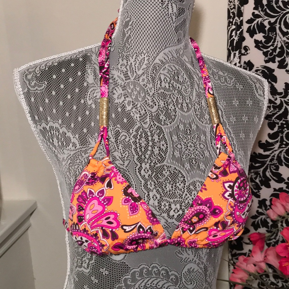 Old Navy Orange/Pink Bikini Top